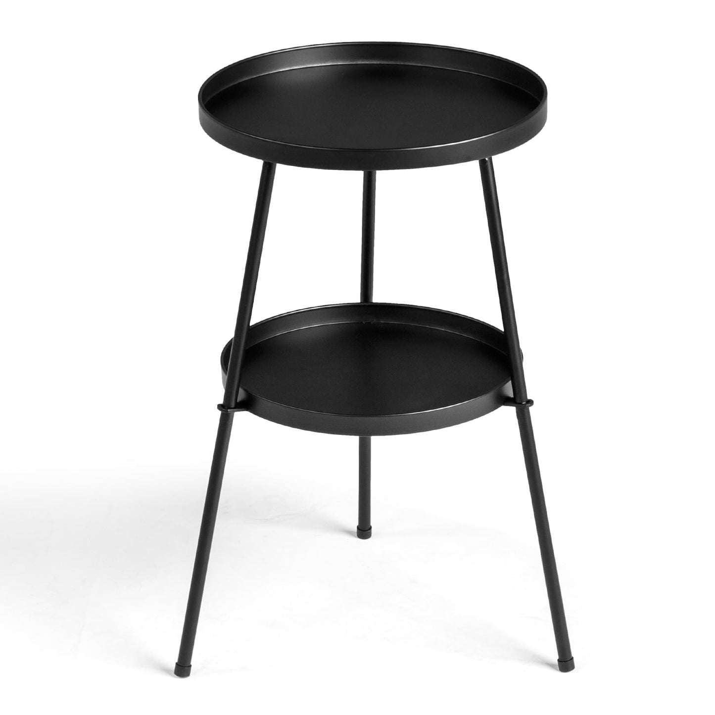 Zimtown Round Side Table 24 Inch Iron End Table for Small Spaces Easy Assembly Living Room Bedroom Black