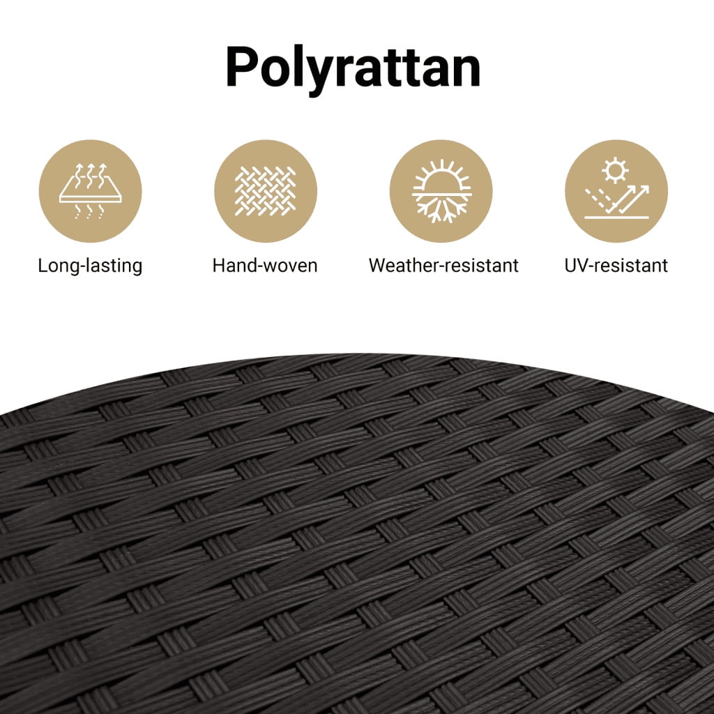 vidaXL Patio Sofa Set Black, Cream White