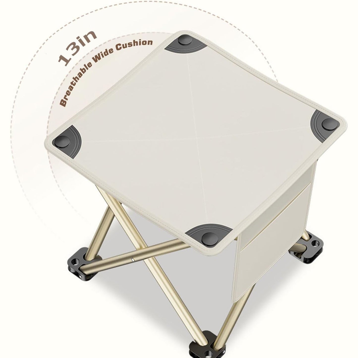 Rwvbm Portable Folding Camping Stool - 1 Second Setup 360lb Capacity Lightweight Aluminum Frame 13x13x13in Seat Includes Carry Bag for Outdoor,Fishing,Hiking,BBQs