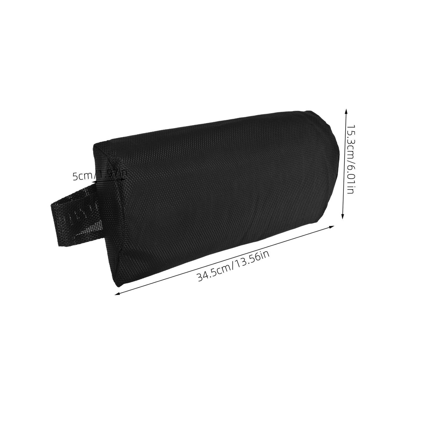 Phenofice 1Pcs Black Cloth Sponge Rectangular Beach Chair Pillow for Outdoor Picnic and Camping 11.8x5.9x2in