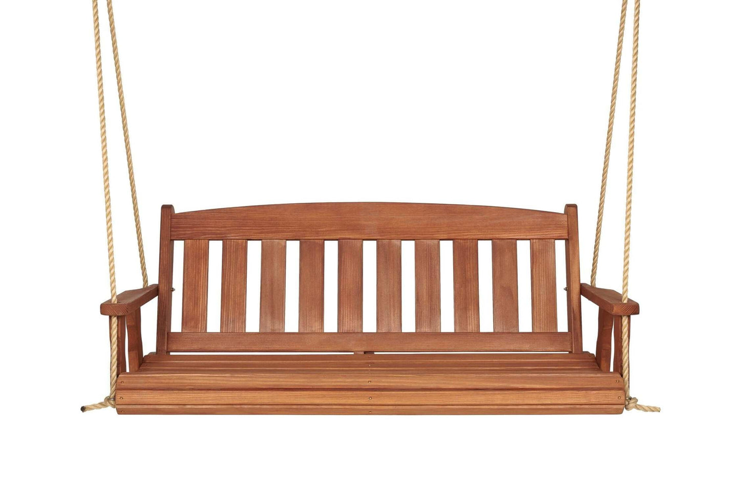 Amish Heavy Duty 800 Lb Mission Treated Porch Swing with Hanging Chains (5 Foot, Cedar Stain)