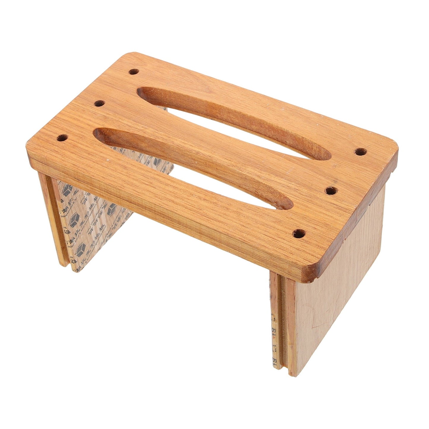 FRCOLOR Khaki Small Wood Stool for Home Use Sturdy and Compact Practical Design 12.5 Inches