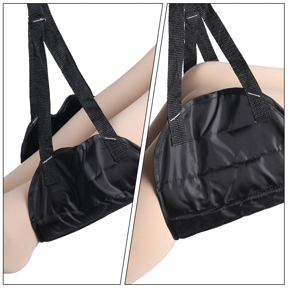 Milisten 2Pcs Black Foot Hammock with Oxford Cloth and Fleece Fabric for Home Use