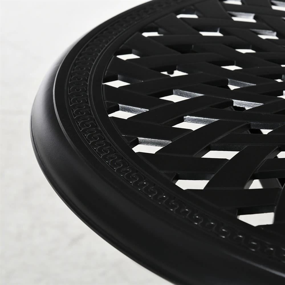 Aimee Lii 30" Round Patio Dining Table with Umbrella Hole, Antique Cast Aluminum Outdoor Bistro Table Only, Outdoor Furniture for Outdoor Patio Garden Backyard, Black