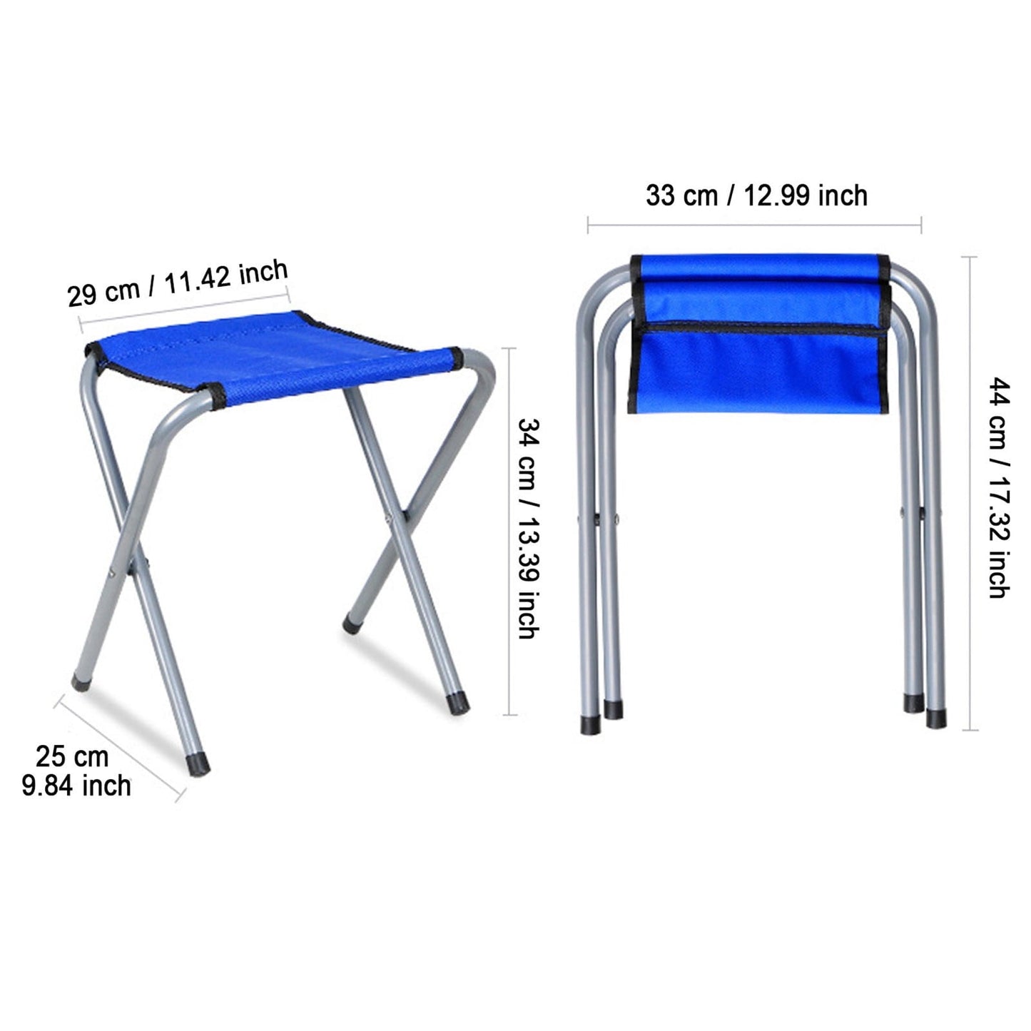 Heavy Duty Folding Camp Stool - 15 Inch Height, 300lbs Capacity, Portable - for Camping, Fishing, and Outdoor Events