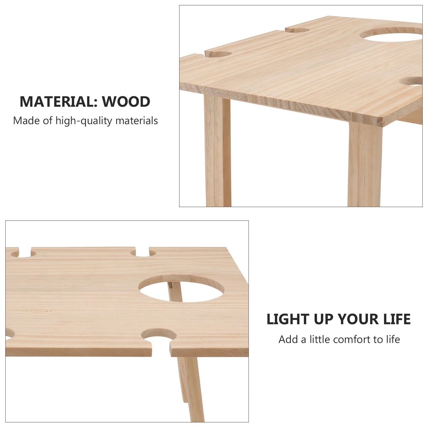 Raindrops 1 Pc Mini Picnic Table Travel Outdoor Small Table for Adults 34x11.8in