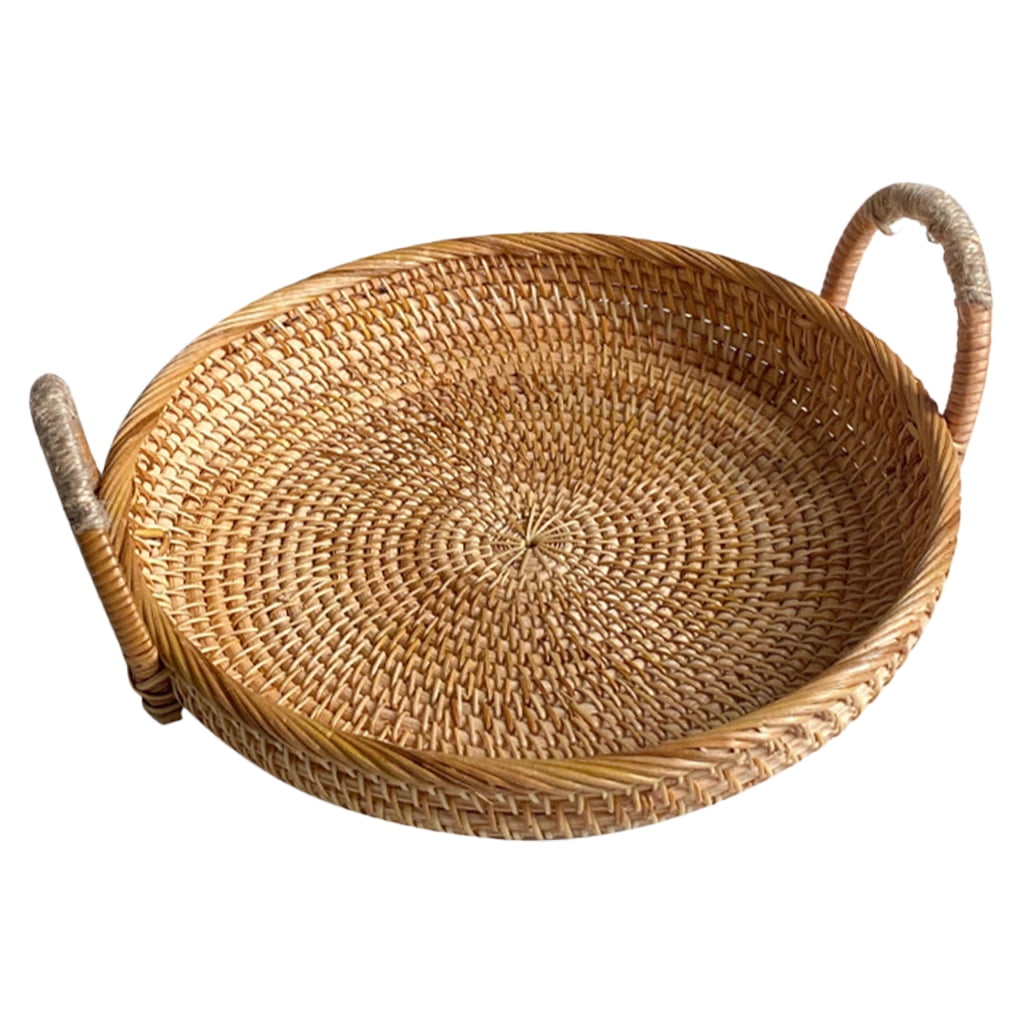 CTIRCHIU Kitchen Wicker Basket Serving Bread Basket Khaki 1Pcs for Home Use