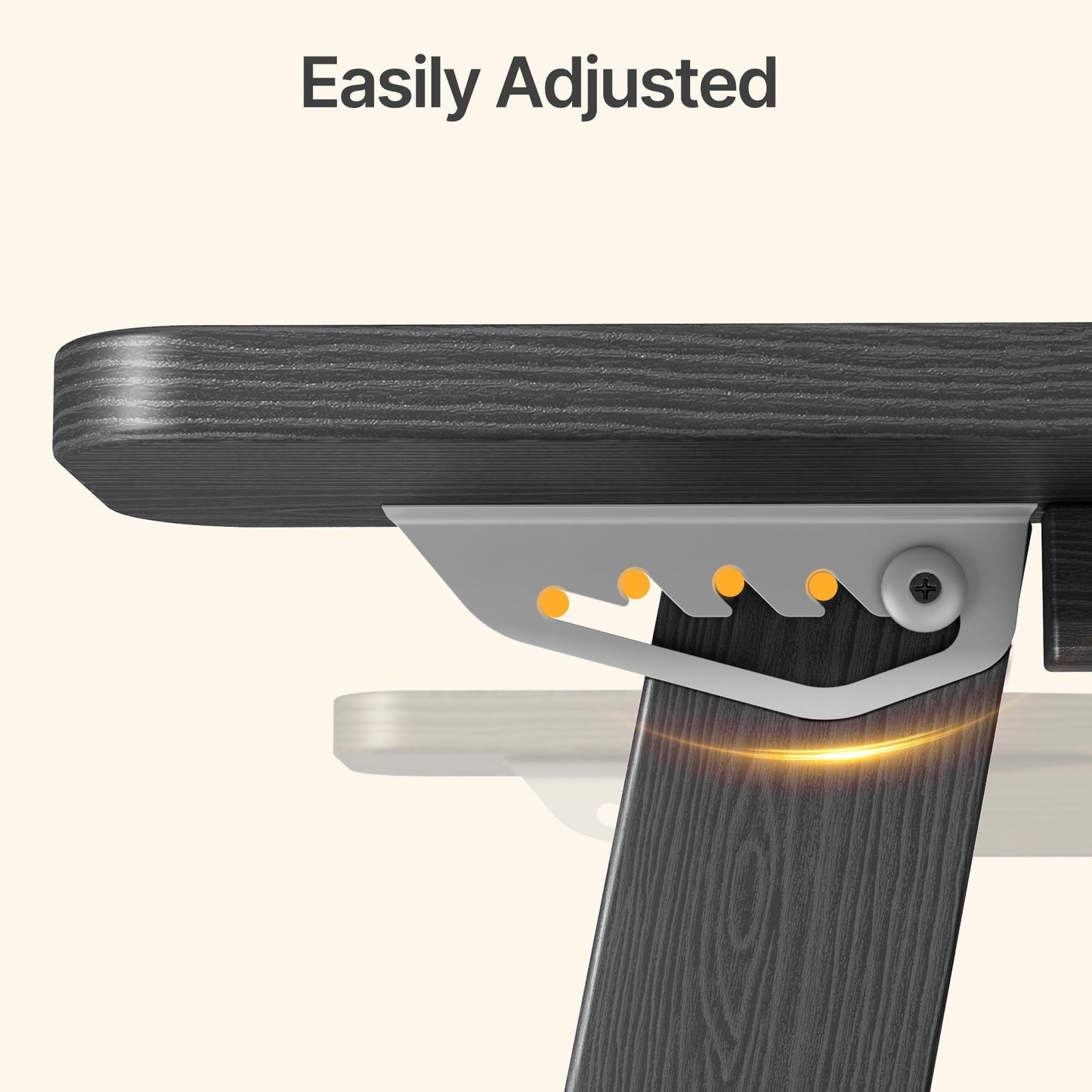 Asofer durable Folding Adirondack Chair and Retractable Ottoman, Wooden Textured with two Cup Holders，HDPE Poolside Backyard Lawn Coffee, Black