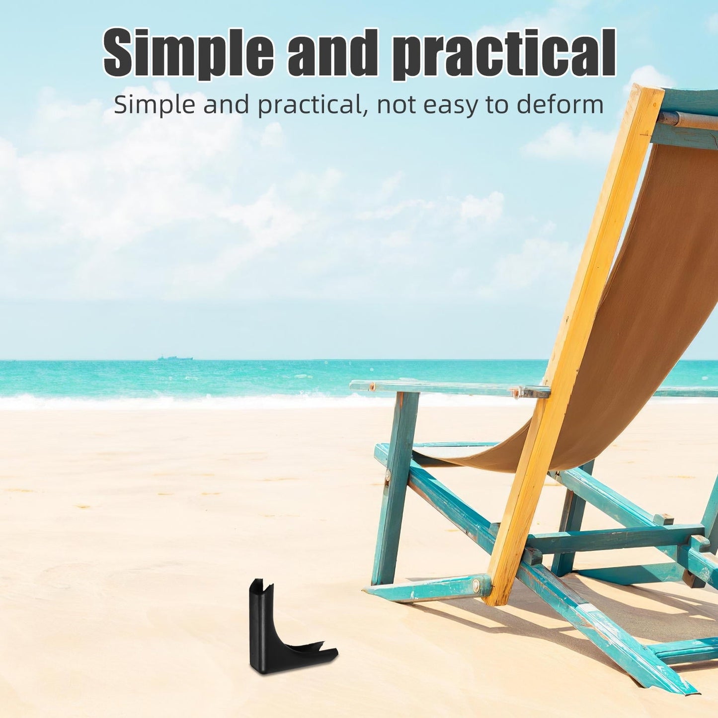 Worgeous Beach Chair Foot Pad Plastic Nonskid Furniture Pads Round Black 1 Pair 4.7X4.7X1.6In