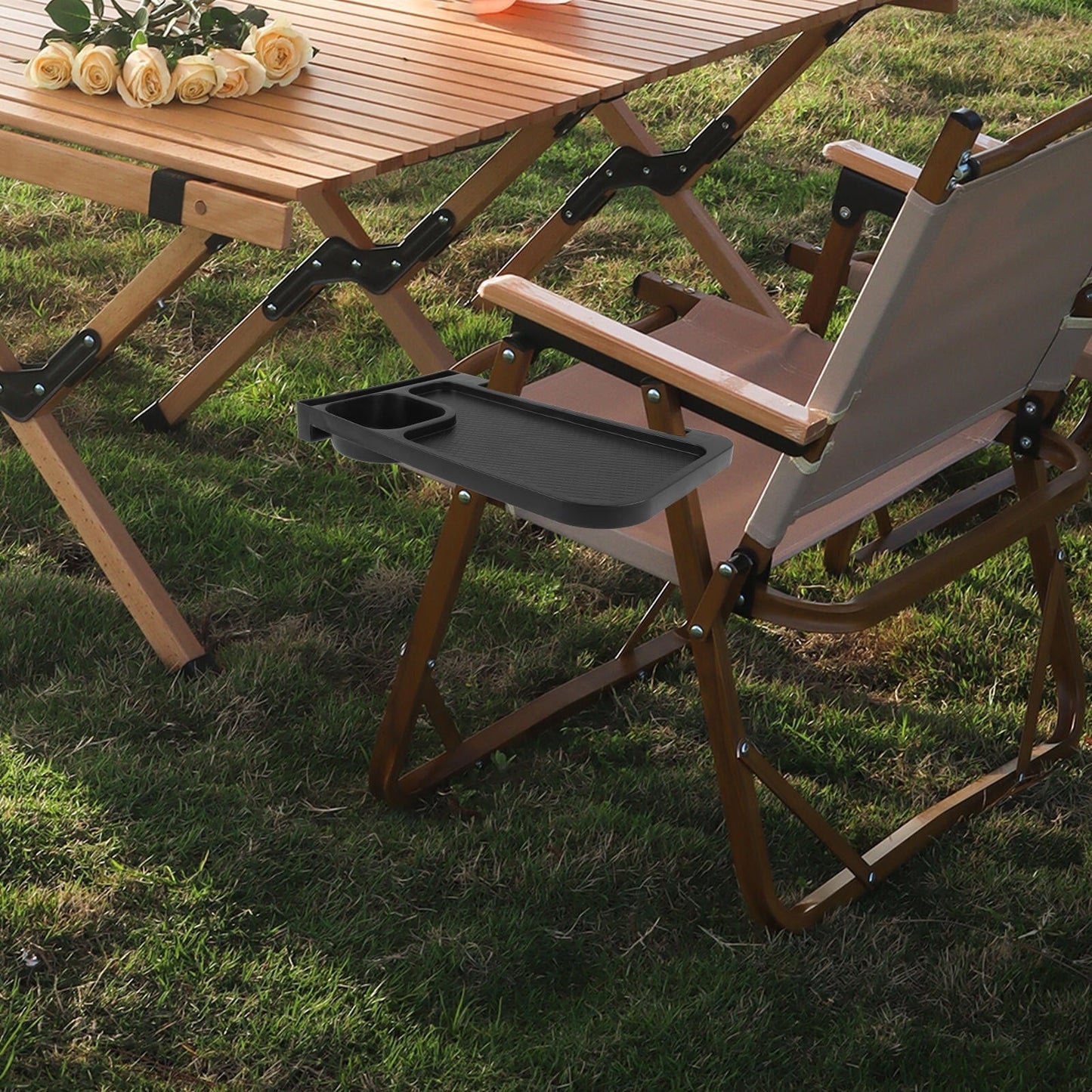 Worgeous 1Set Abs Plastic Cup Holders for Chairs with Multipurpose Design for Camping and Beach Activities