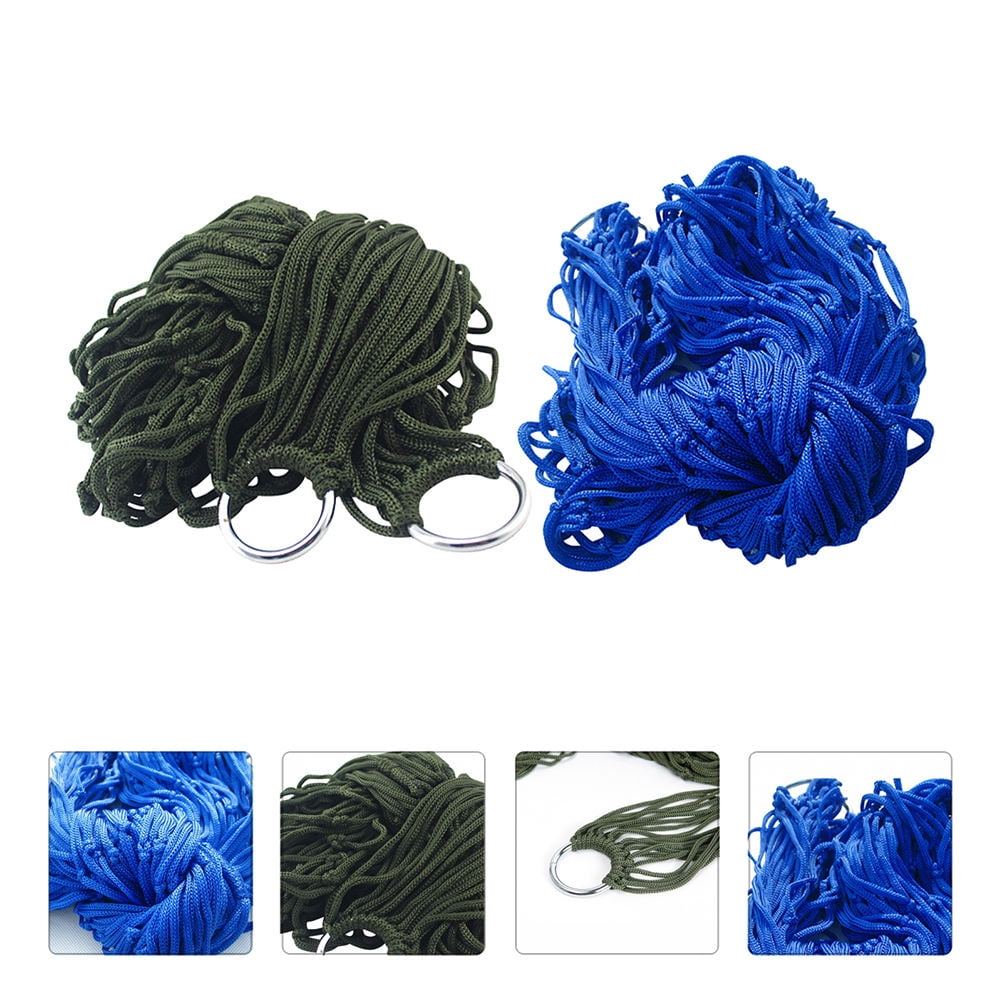 Raindrops Rope Hammocks For Trees Heavy Duty Nylon Hanging Bed Green 2Pcs 94.5X31.5X0.2In