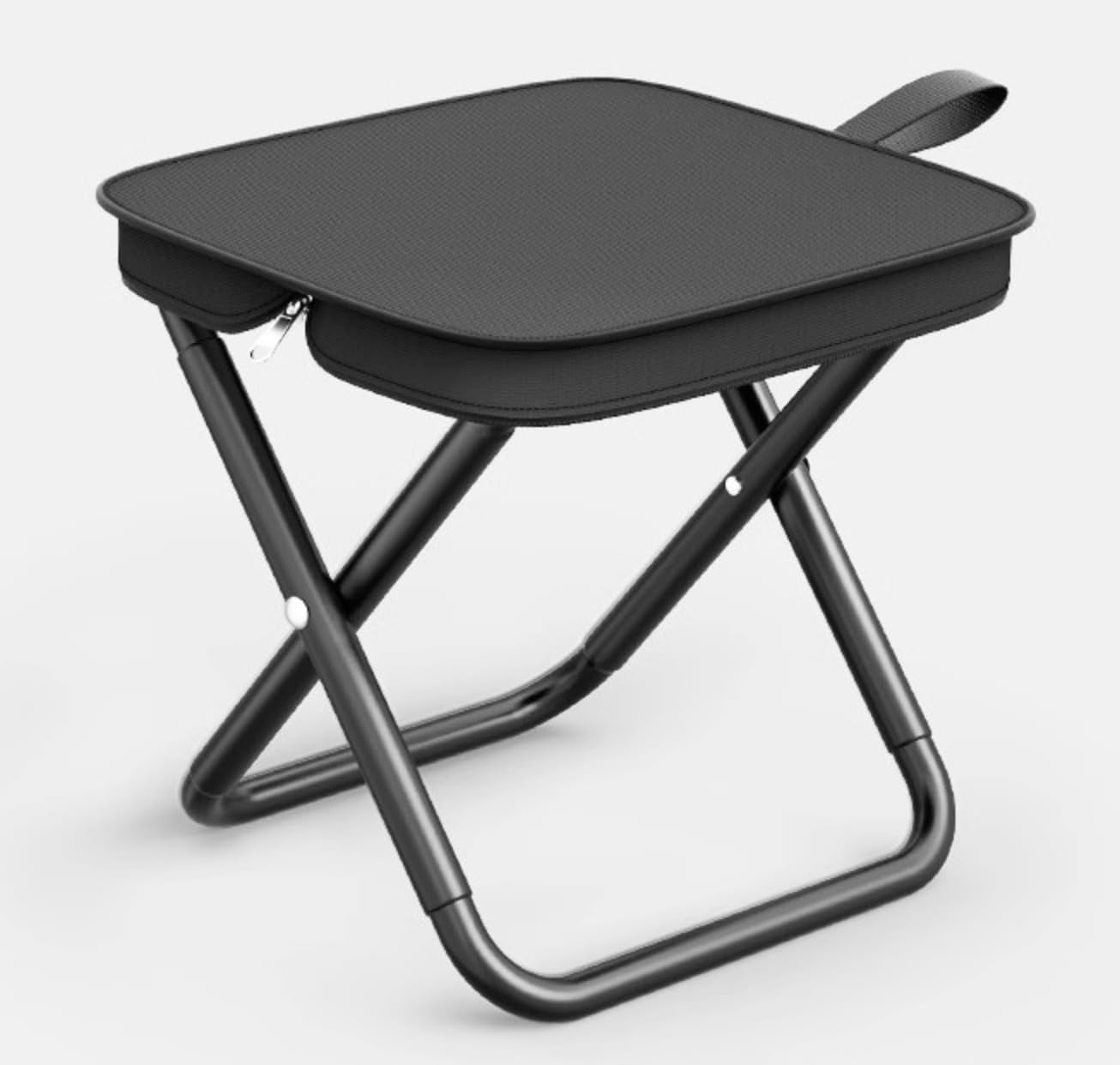 MDHAND Portable Folding Stool with Carry Bag, Camping Stool, Ultralight Folding Chair for Travel, Fishing, Picnic, BBQ (Black)