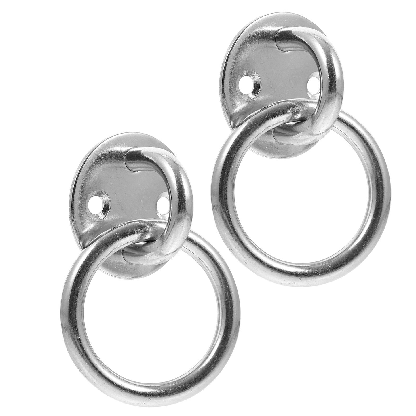 FUEENIRVA Round Pad Ring 2Pcs for Hammock Mount Part Heavy Duty Silver