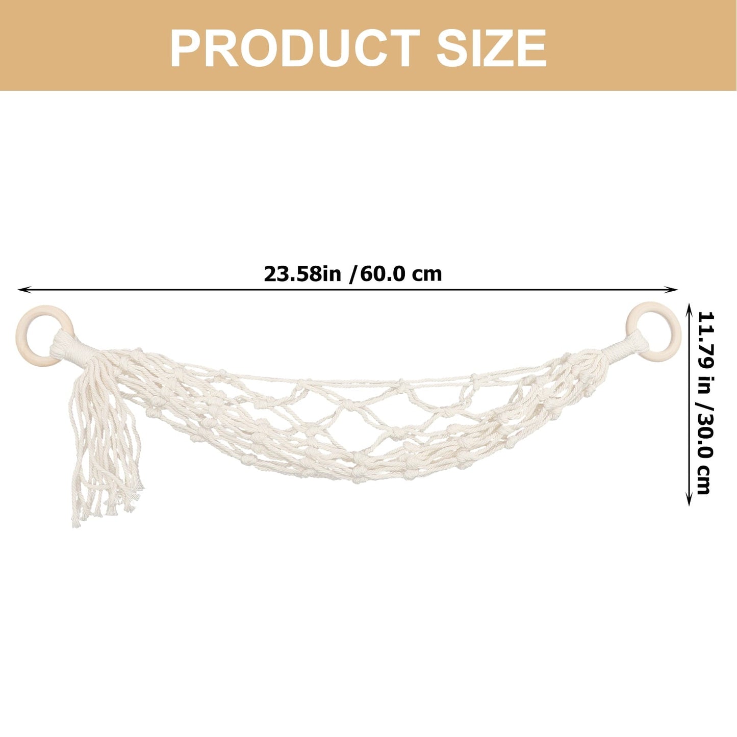 Clispeed Handwoven Fruit Hammock Cotton Minimalist Style for Homeowners 1Pack