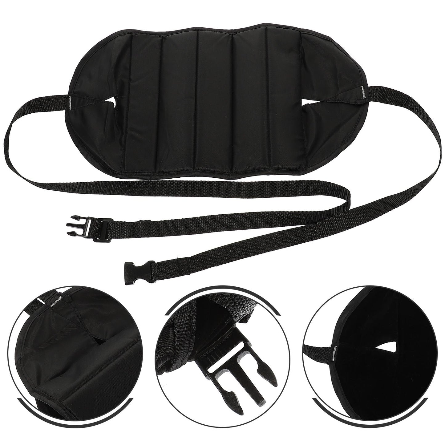 WRISTBIQUE 1Pcs Black Oxford Cloth Foot Hammock for Airplane Travel for Comfortable Home or Office Use 16.11X7.47X31.44in