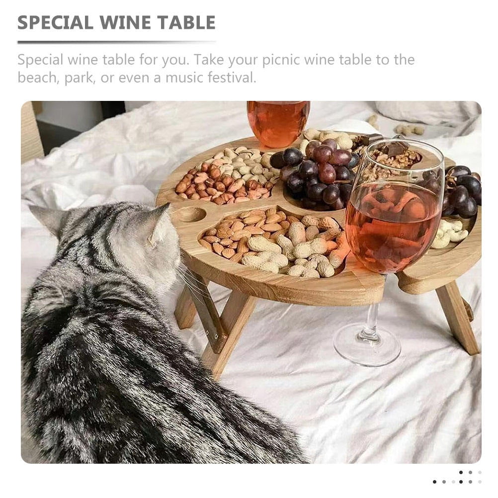 Tineasur Portable Picnic Table Picnic Table Wood 1Pcs for Travel