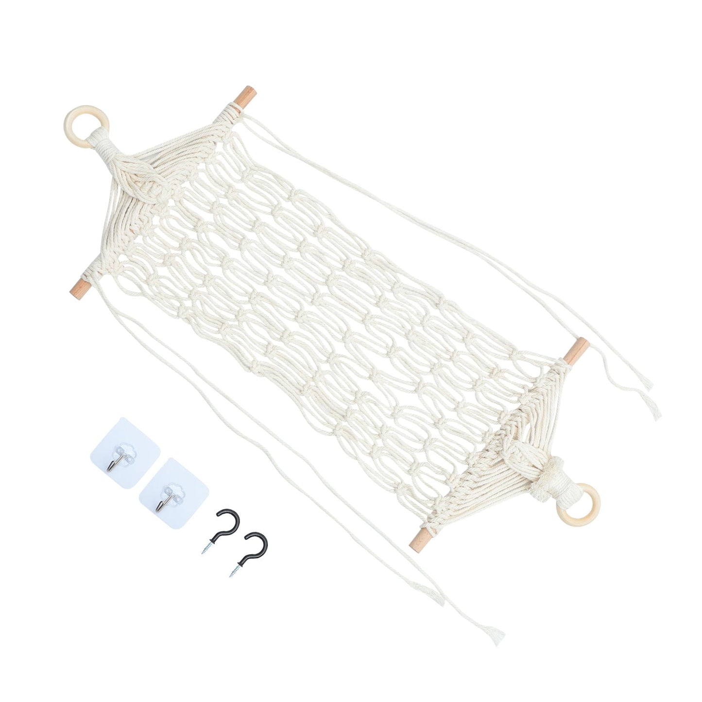 TAILTOSS 1 Set Fruit Hammock for Kitchen with White Cotton and Composite Material