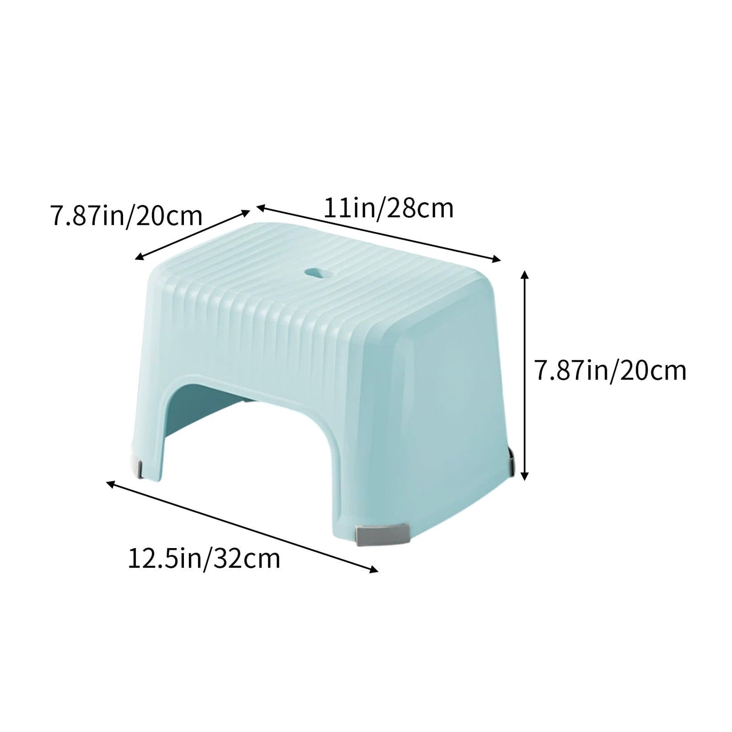 VANLOFE Plastic Step Stool for Adults - Non-Slip Bath Stool, Lightweight Small Stool for Bathroom, Shower, Beach, Camping, Step Stool for Bathroom Sink, 12.5x7.87x7.87in