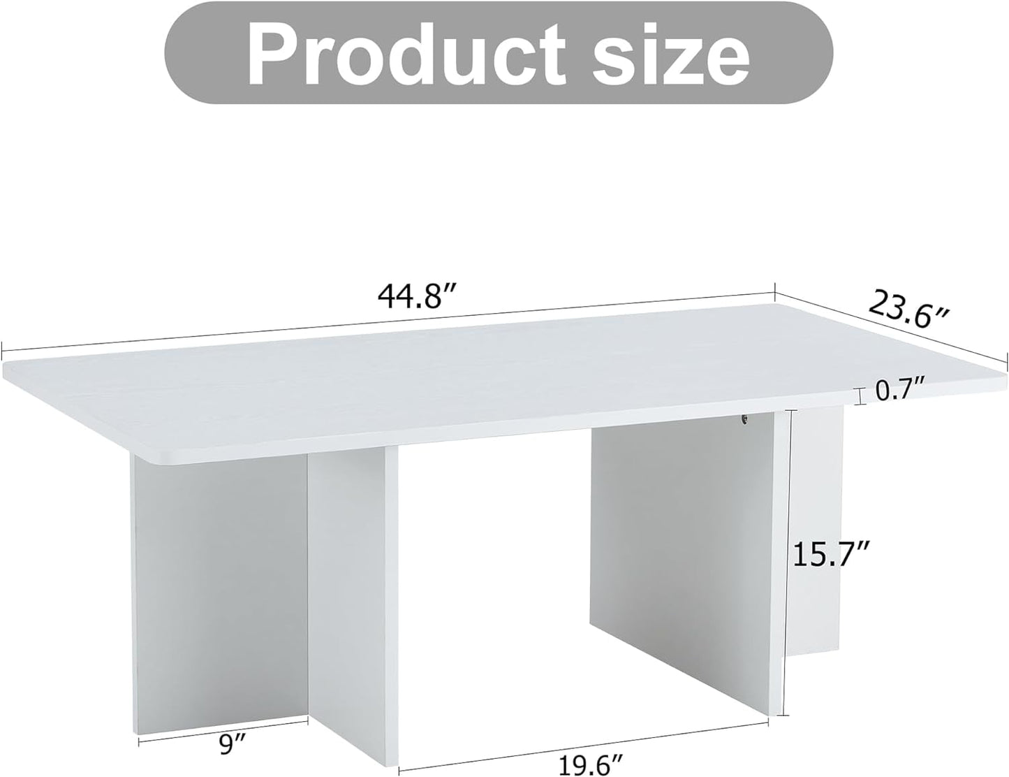 Modern Light Wood Small Rectangle Coffee Table - for Living Room & Office, Sleek Minimalist Design