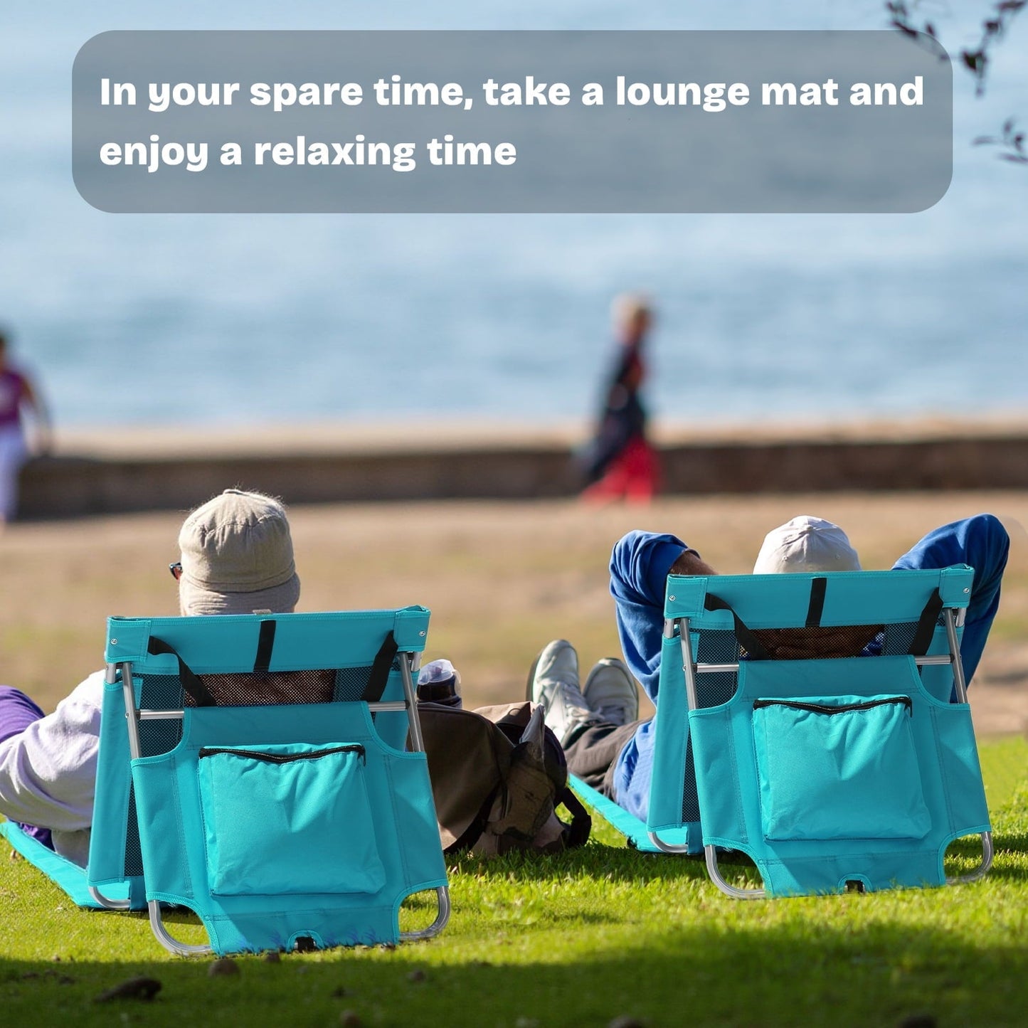 Ktaxon Beach Mat Lounge Chair, Protable Folding Lightweight Beach Chairs for Adults, Suitable for Tanning Beach Lawn, Mint Green