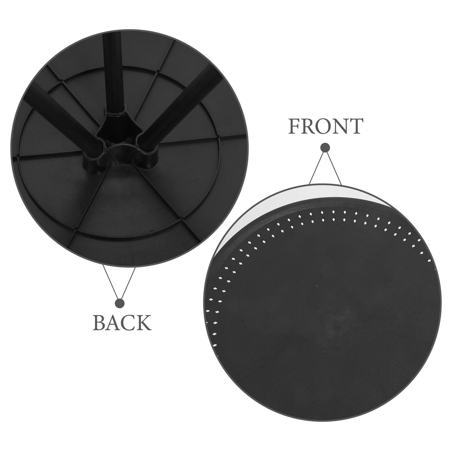 HIAKDOFT 1Pcs Portable Compact Round Outdoor Table with Adjustable Height for Festivals Beach Outings 15-20In