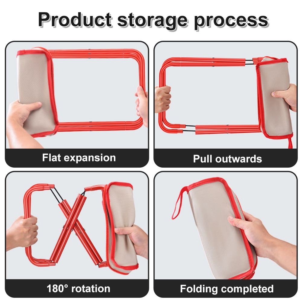 Welan Folding Camping Stool,Handbag Style Portable Folding Stool,Pencil Case Chair for Outdoor Fishing Hiking Backpacking Travelling（Red）