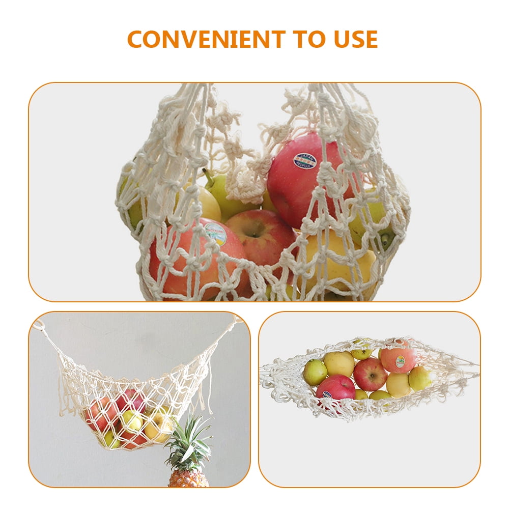 TABLZONE Fruit Net for Kitchen Cotton Rope Fresh Keeping for Living Room 1Set