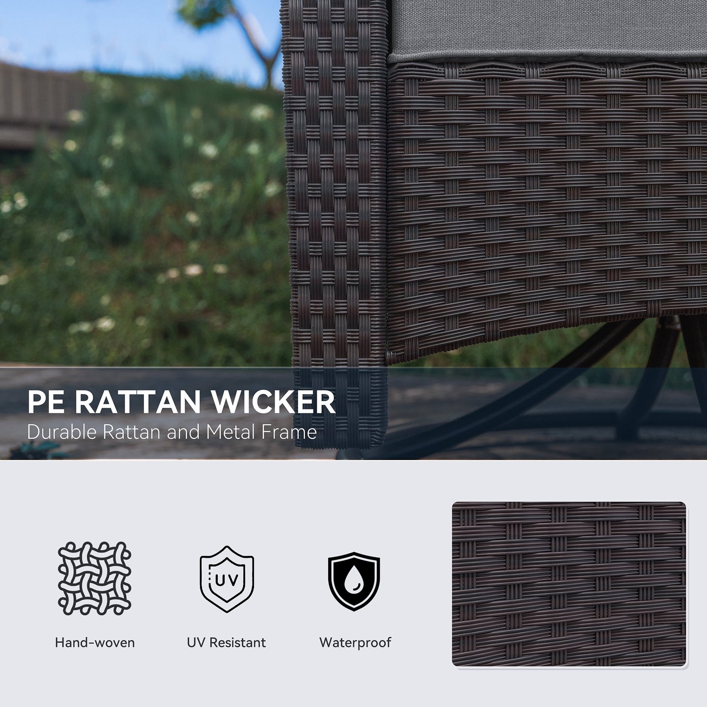 Kullavik Wicker Swivel Rocker Patio Chairs Set of 4,Swivel Rocking Chairs with Thickened Cushions,All-Weather Patio Wicker Chairs for Garden,Deck,Backyard,Grey