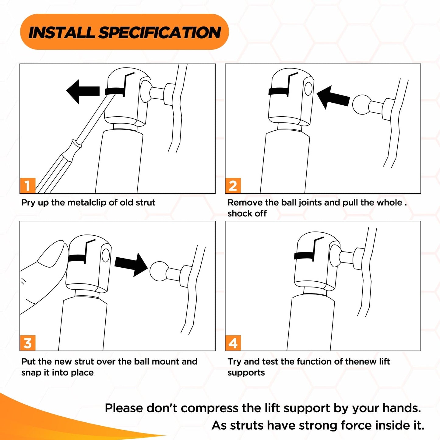 SPEEDWOW 13 inch 35 Lb/156N Gas Shocks Struts for Camper Shell Side Window, C16-22360 Pickup Truck Toolbox, Aluminum Weatherguard Toolbox, Cabinet lid Door, Toolbox, Outdoor Bench, Set of 2