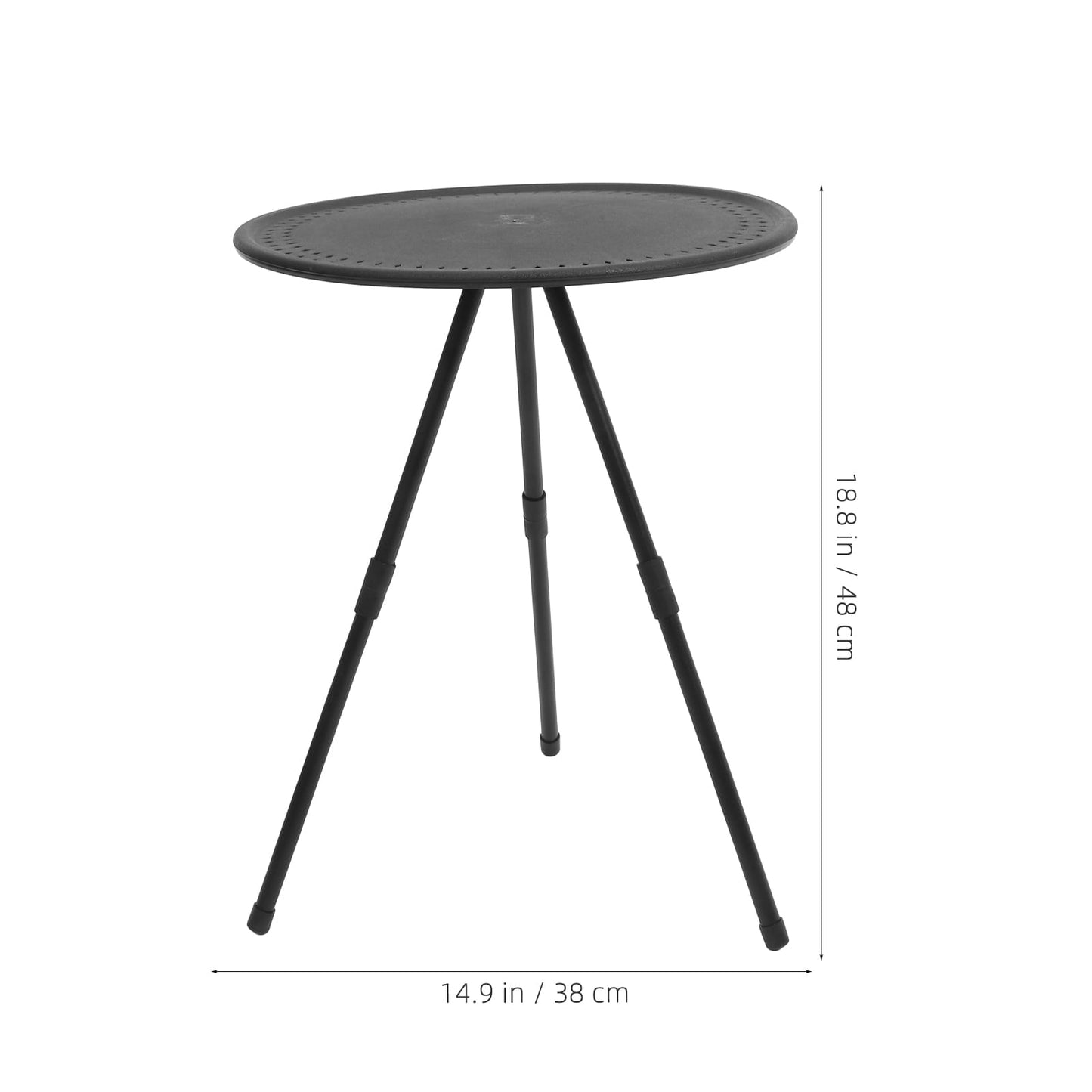 Beaupretty Compact Table Round Patio Table ABS Portability For Picnics With Adjustable Height 1Pcs