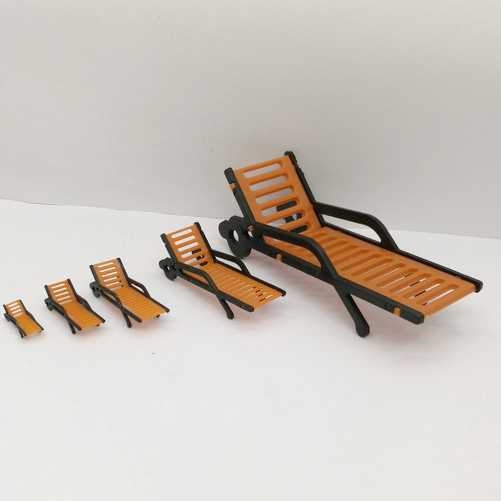Yannee Model Train HO TT Scale 1:87 Bench Chair Beach Chair Layout 10 Pcs
