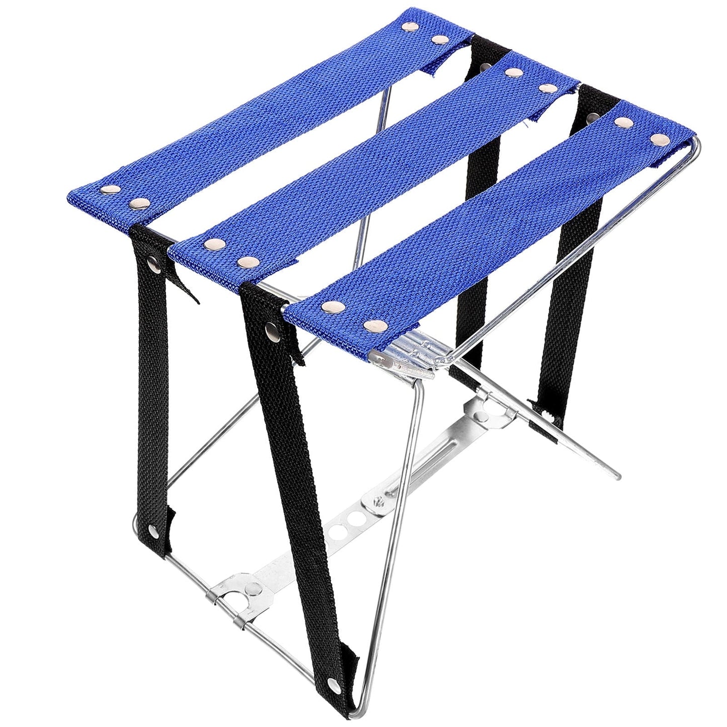 PTOOTP 1Pcs Metal Frame Folding Stool For Camping And Fishing Blue Color And Construction