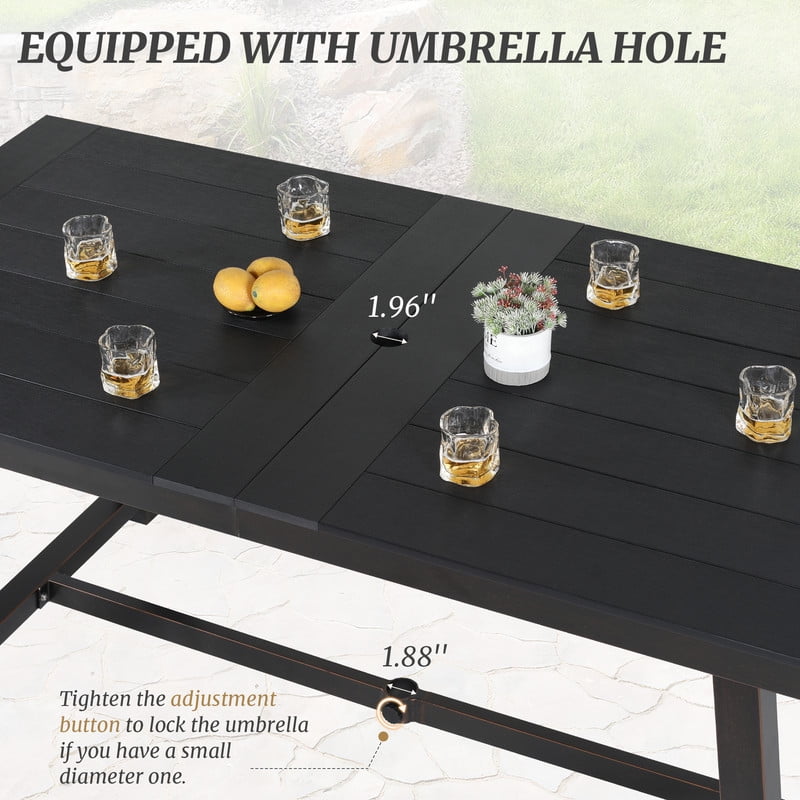 Dycanpo Outdoor Dining Table,HDPS All-Weather Material Outdoor Table for Patio Lawn Garden,Black