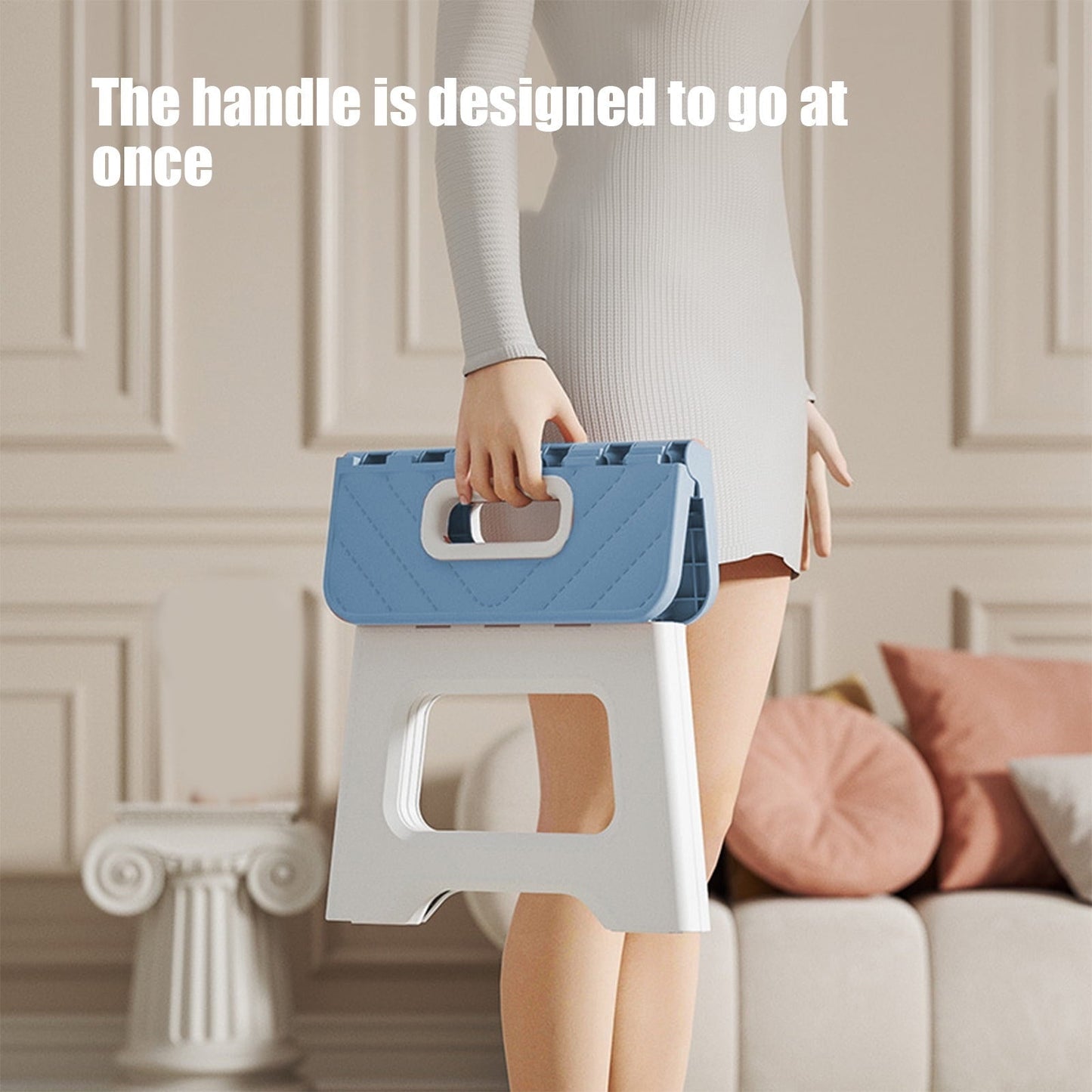 Lilixerw Portable Folding Stool,Mini Foldable Chair for Adults,Outdoor Footstool for Picnic Hiking Fishing,Blue