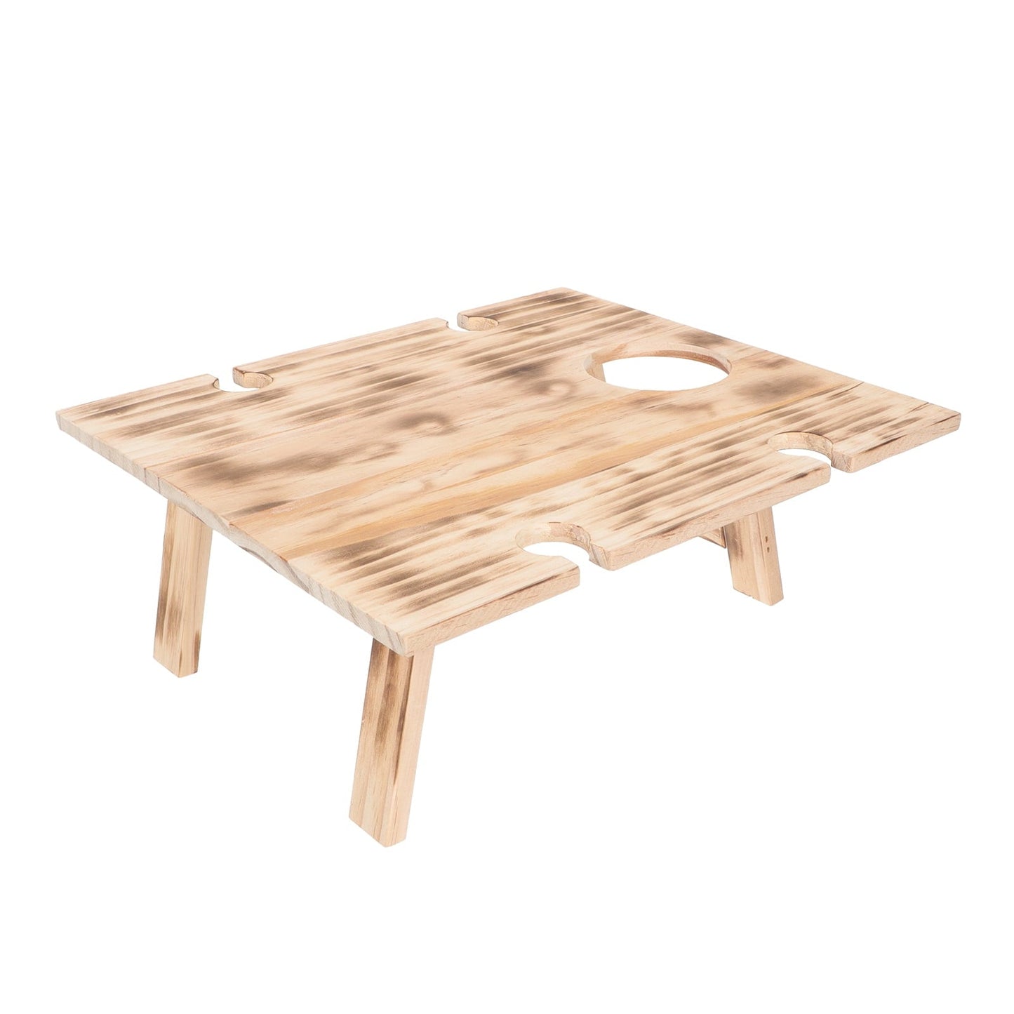 TAILTOSS 1Pcs Brown Wooden Stable Folding Table for Outdoor Activities Camping Dining Table 13.36X11.79X5.11in