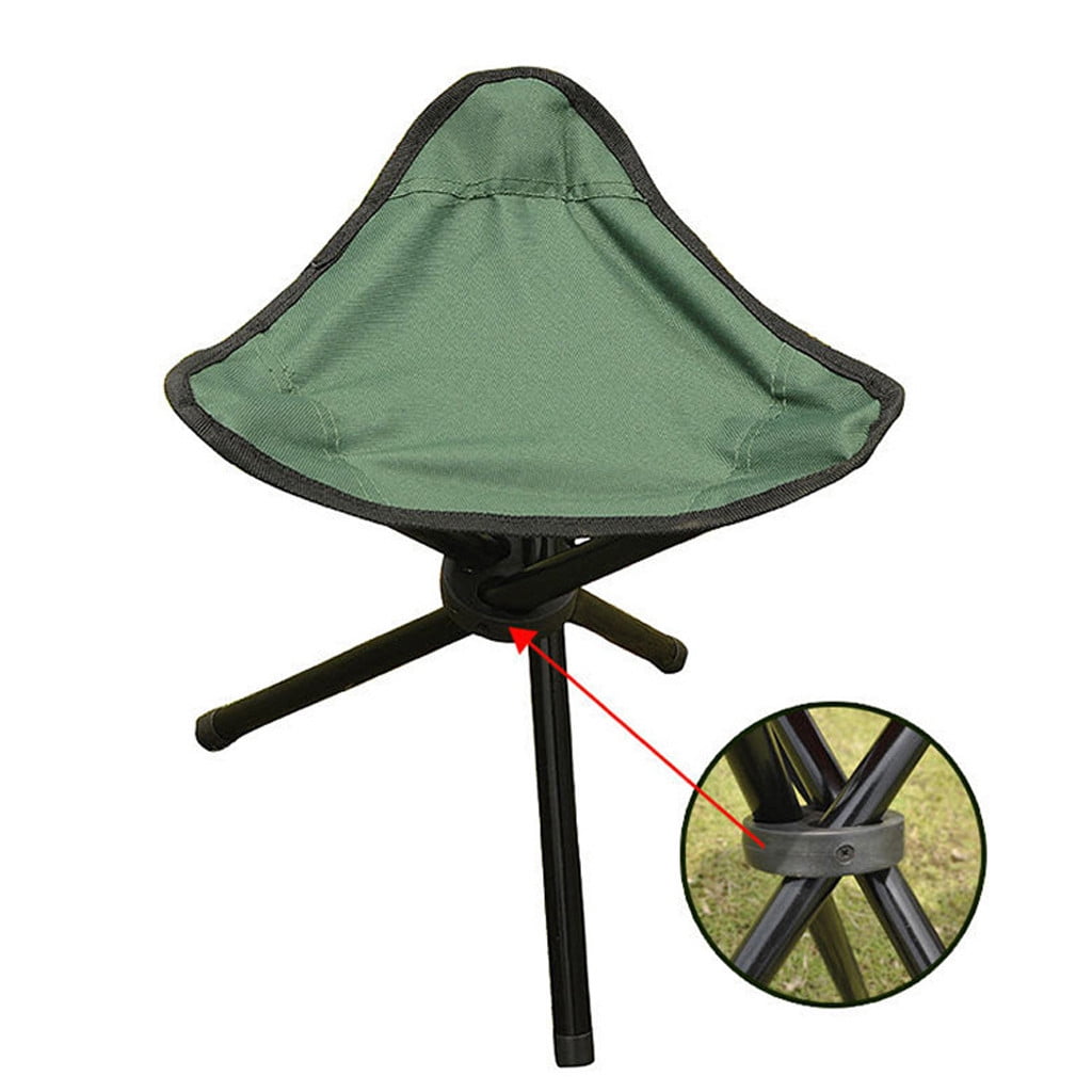 Kieccall Camping And Hiking Folding Stool Portable Beach Tripod Seat Chair Outdoor Camping Picnic Slacker