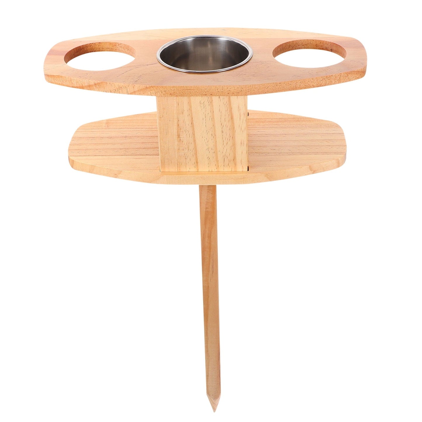 SWETRACE 1Set Natural Wood Portable Table for Beach and Picnic with Foldable Design