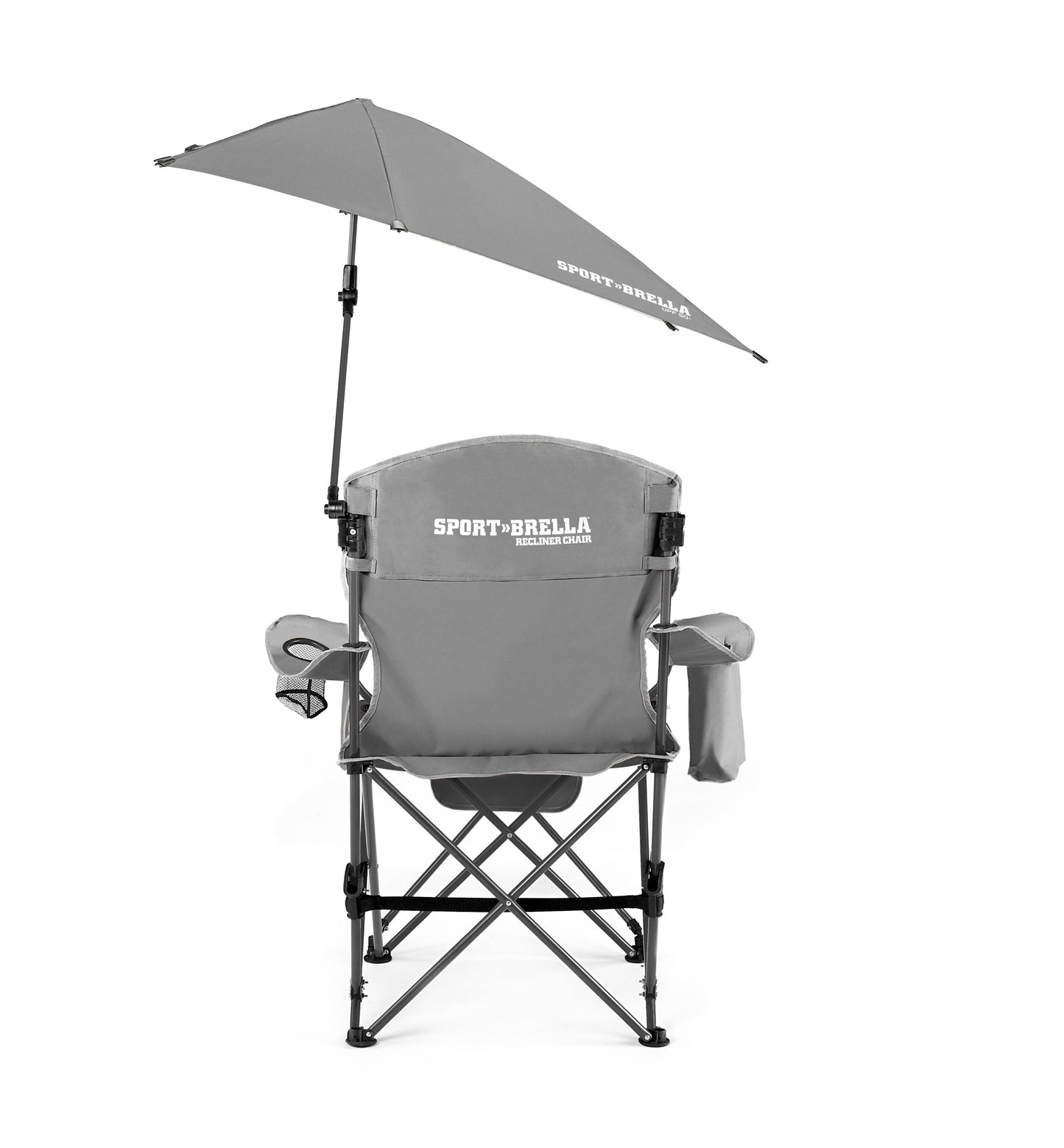 Sport-Brella Grey Camping Chair, with Clamp-On Sun Shade