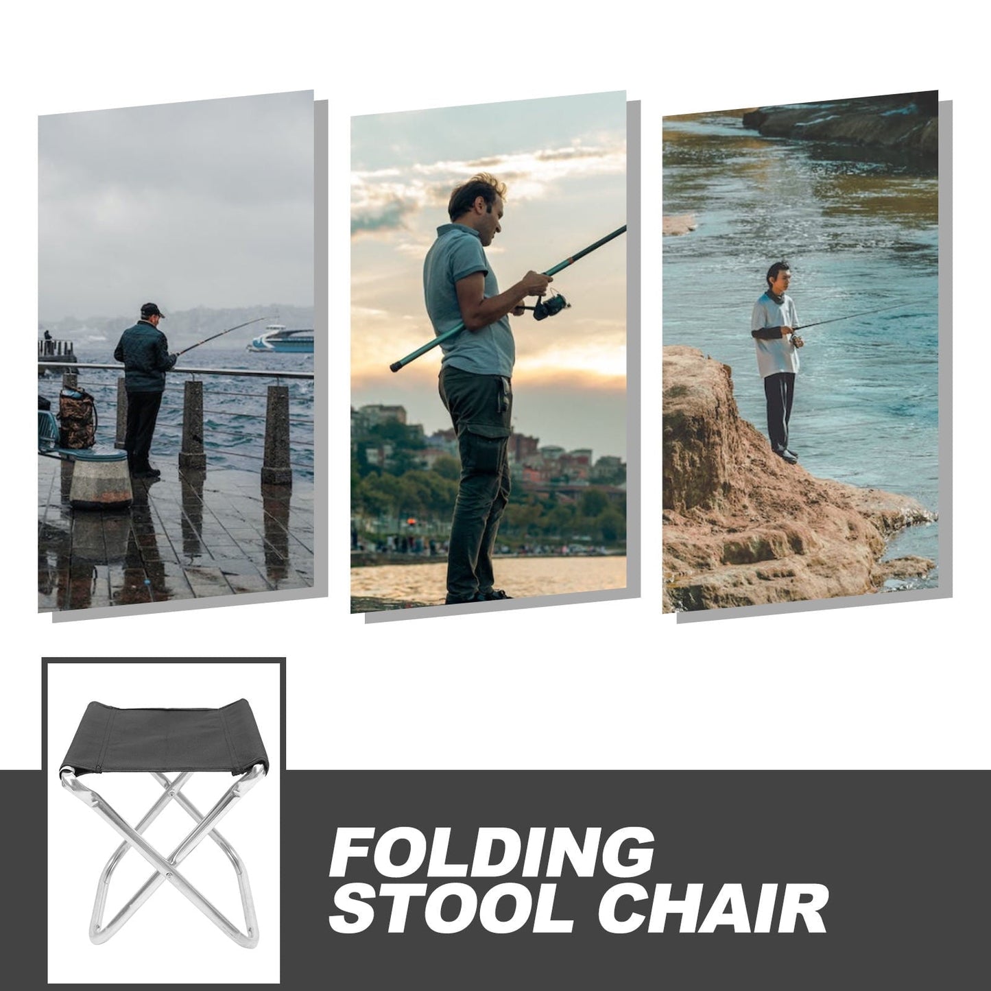 Raindrops Folding Chair for Fishing Camping with Aluminum Alloy Frame and PVC Cloth Durable Comfortable 100kg Capacity