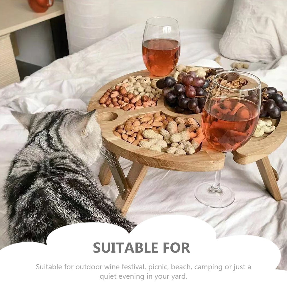 WORGEOUS Picnic Folding Desk Wine Storage 1Pcs 15.7Cm Height