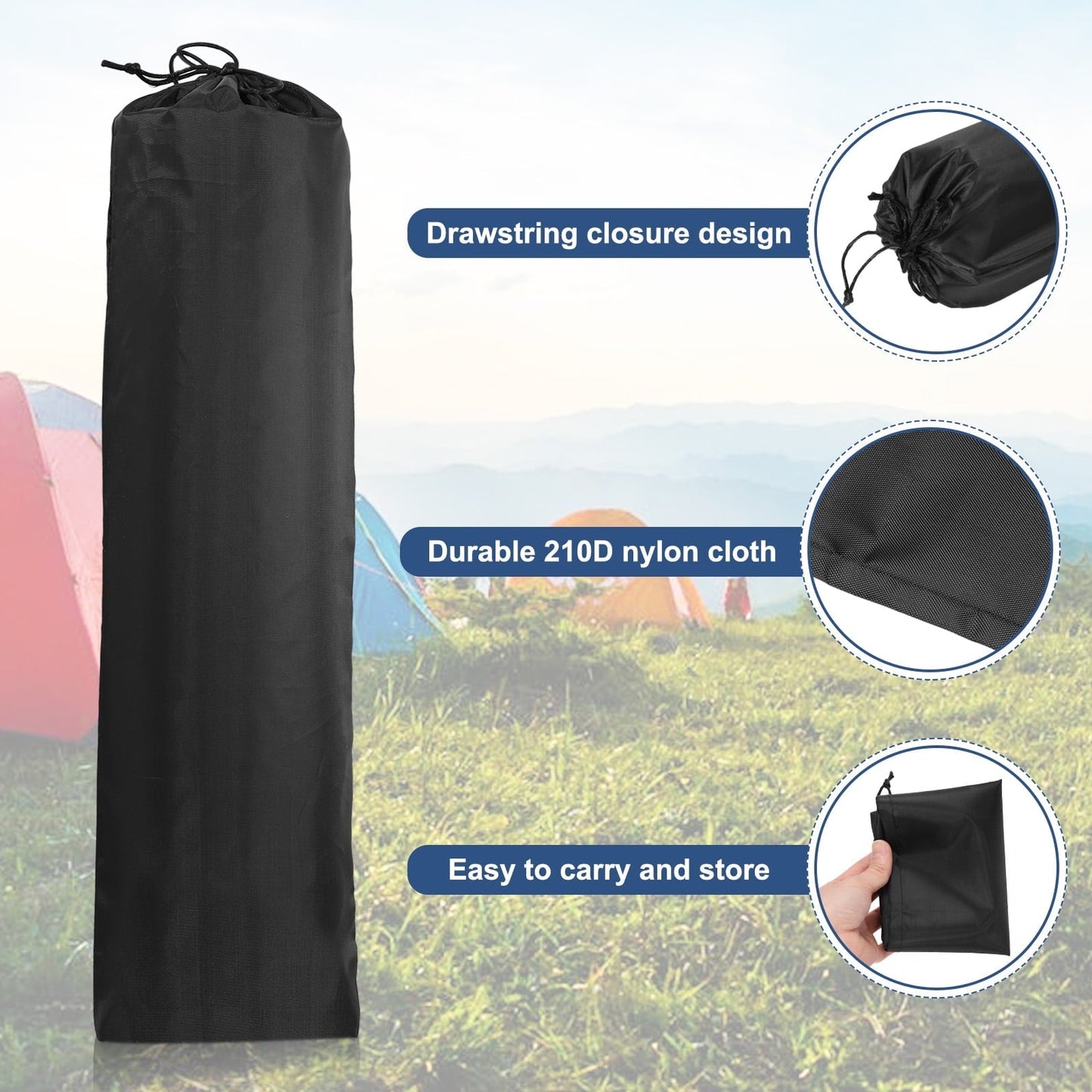 2 pcs Camp Chair Replacement Bag 24" x 8" Nylon Carrying Bag Outdoors Folding Chair Cover Tripod Case Bag  Black