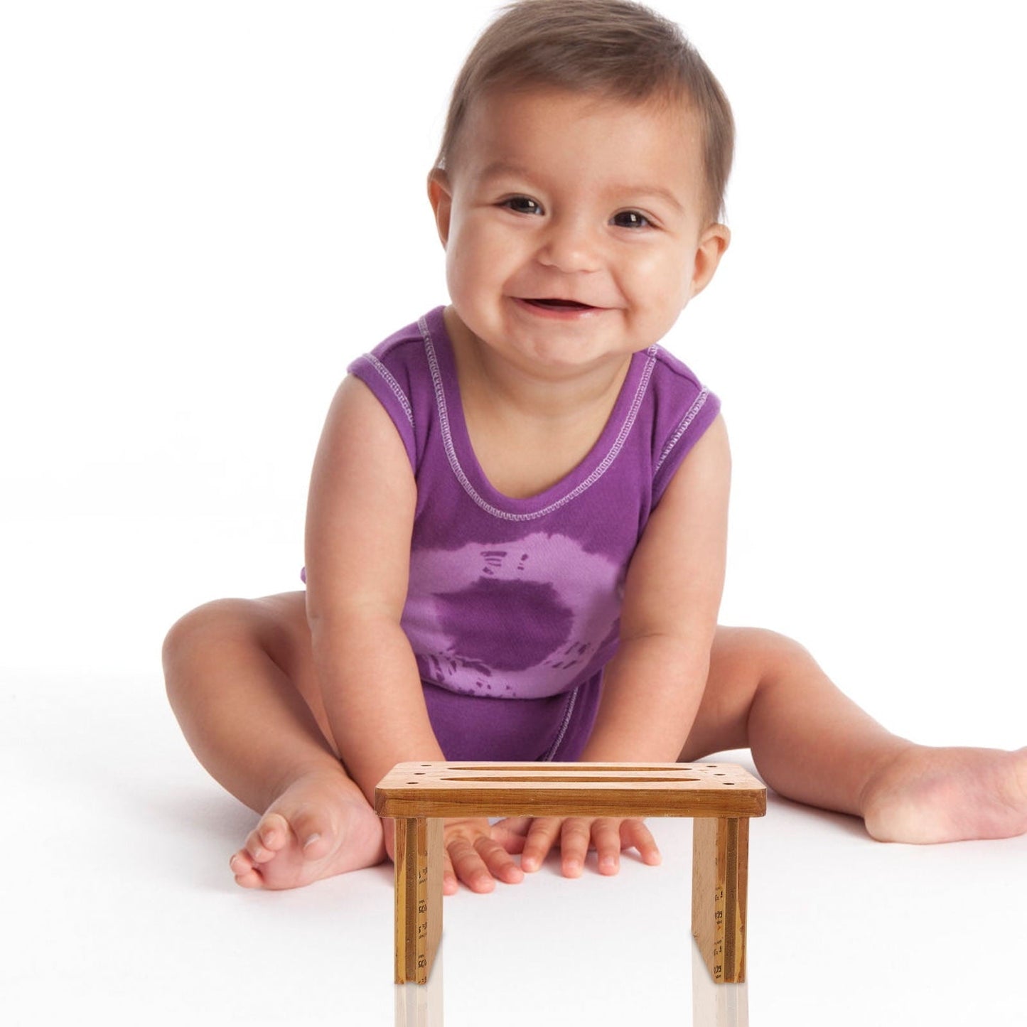 FRCOLOR Khaki Small Wood Stool for Home Use Sturdy and Compact Practical Design 12.5 Inches