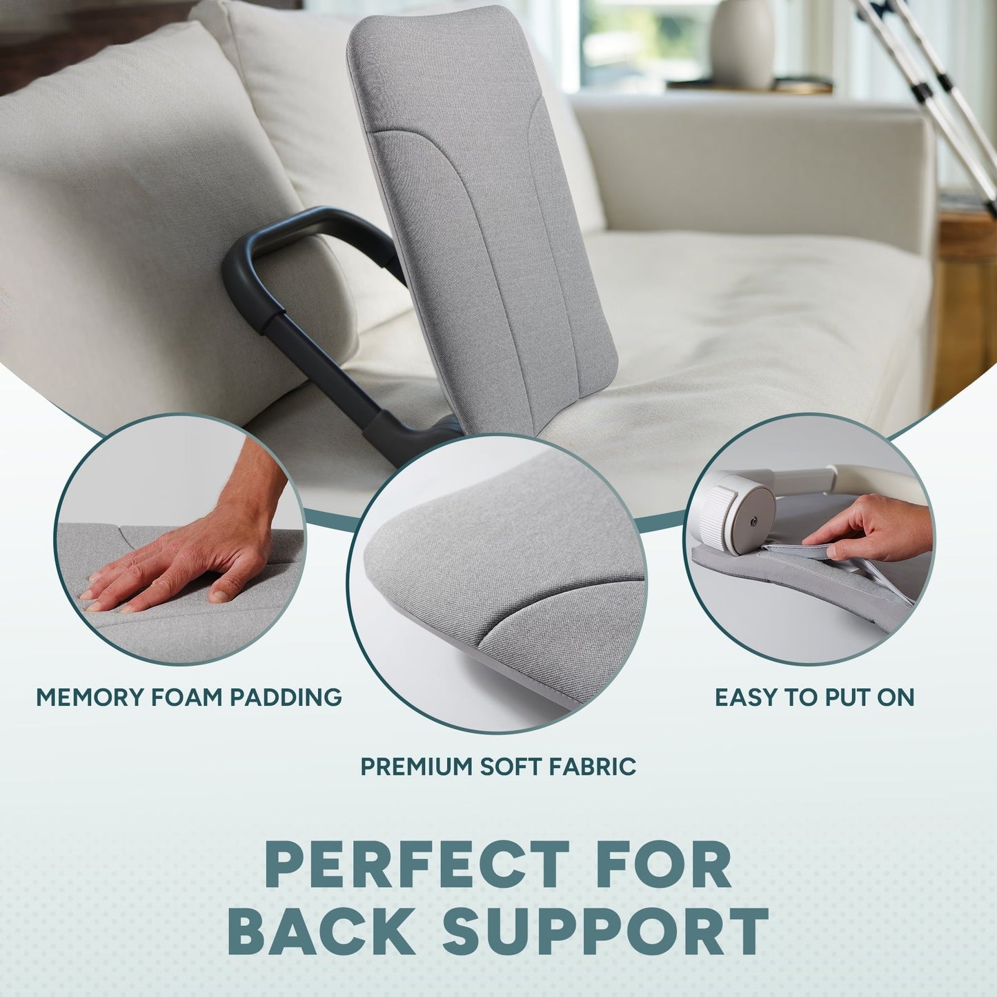 Ready Rocker Deluxe – Adjustable, Portable Rocker, Memory Foam Cover, Slate Grey