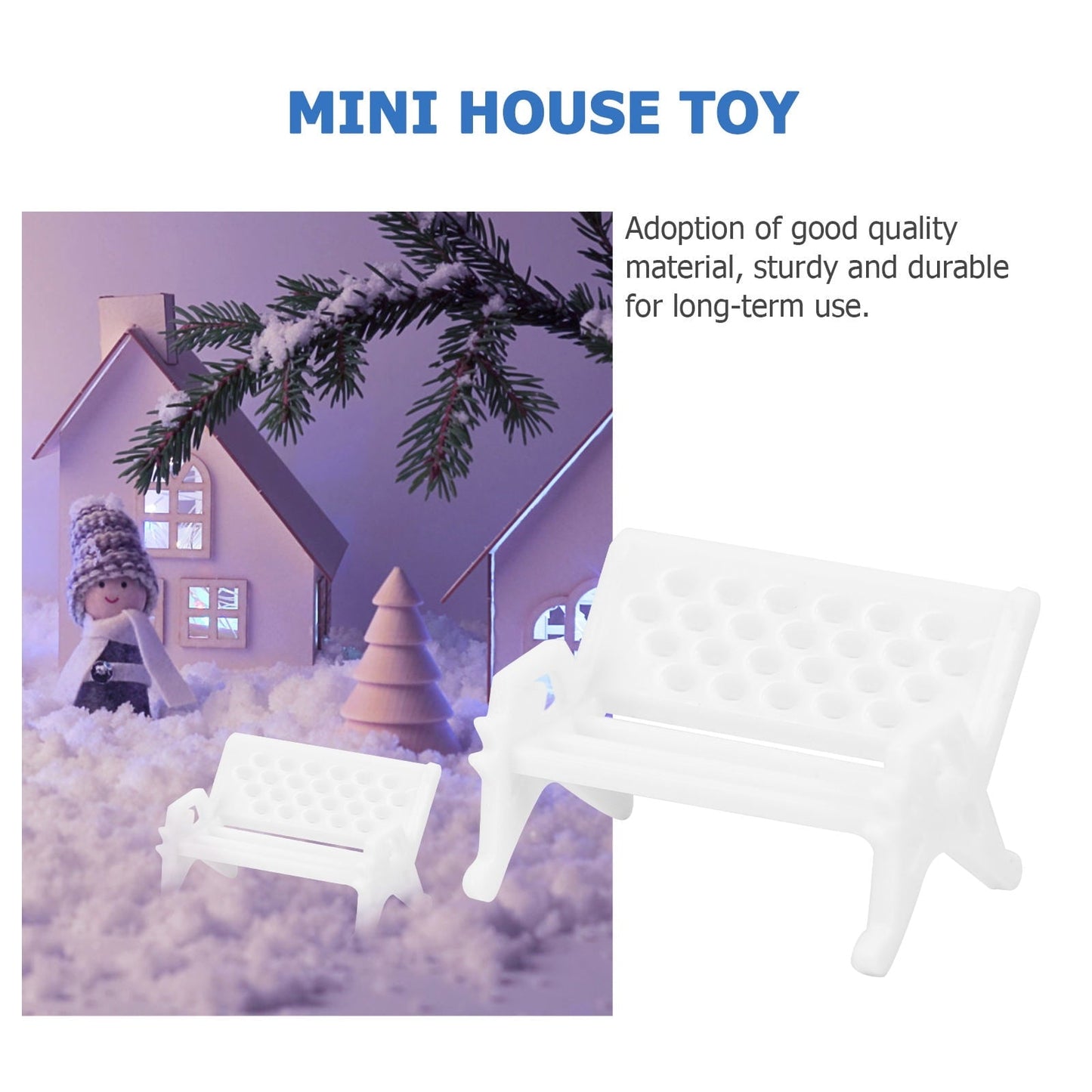 WESIEVYA 6Pcs Mini Garden Bench for Holidays and Birthdays 2.5in