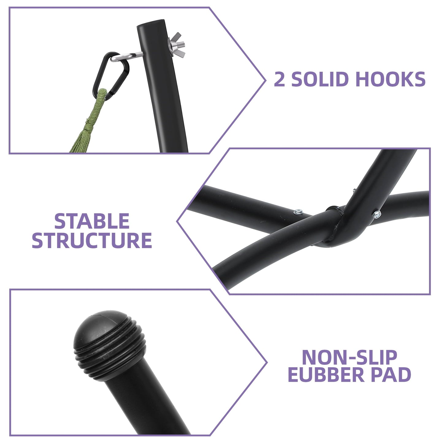 Uforic Hammock Patio Swing with Stand, Weatherproof and Comfortable Pillows, Crafted from Steel, Green