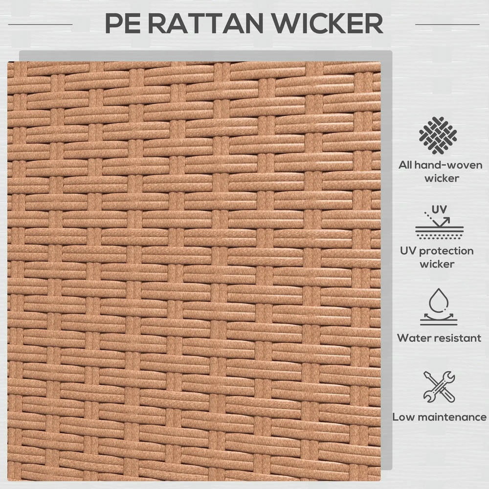 Barara King Patio Outdoor Sofa,Patio Couch PE Wicker Deep Seating Outdoor Sofa with Removable Cushions, 3 Seater Rattan Sofa, Sand