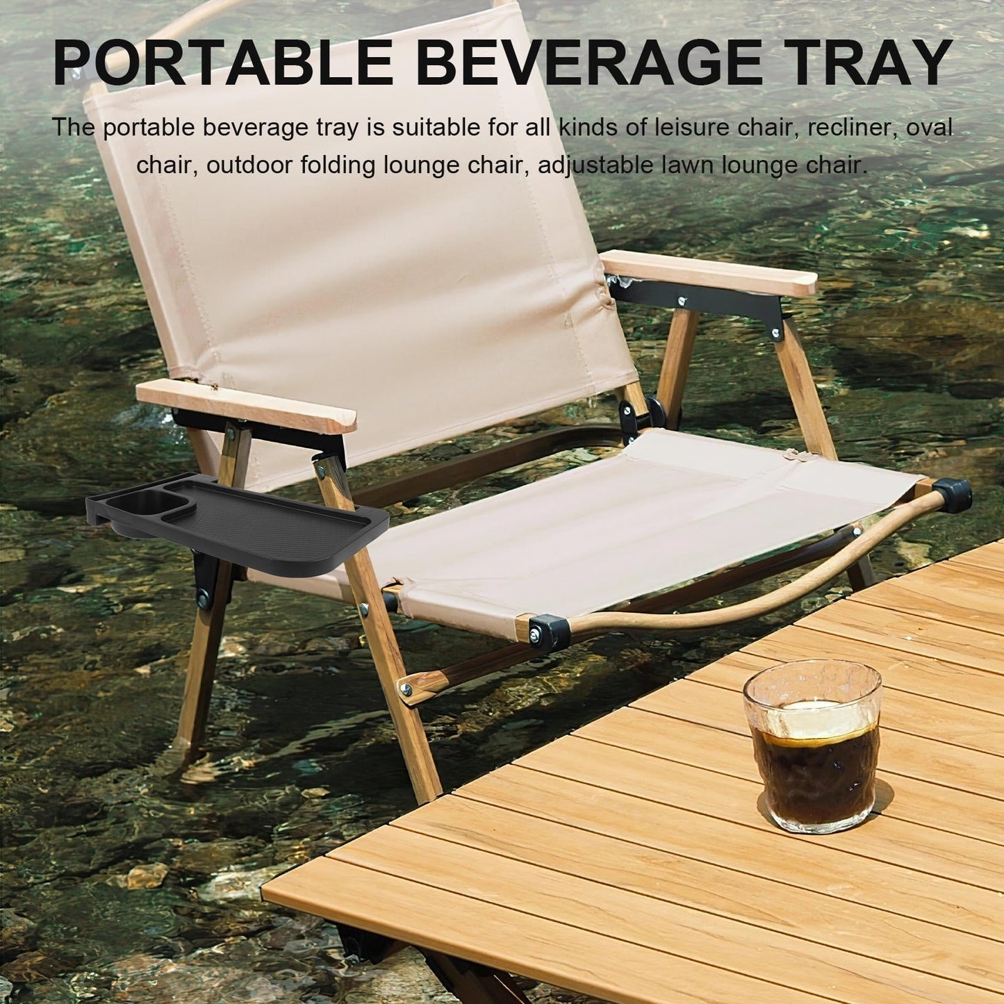 Worgeous 1Set Abs Plastic Cup Holders for Chairs with Multipurpose Design for Camping and Beach Activities