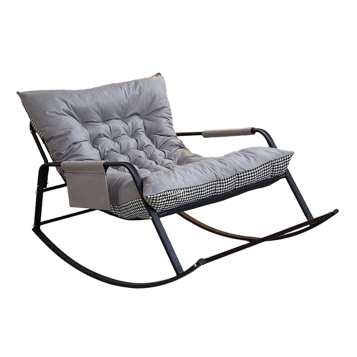 SUSUZI Rocking Chair with Cushion, Lounging Chair for Living Room and Bedroom, Gray