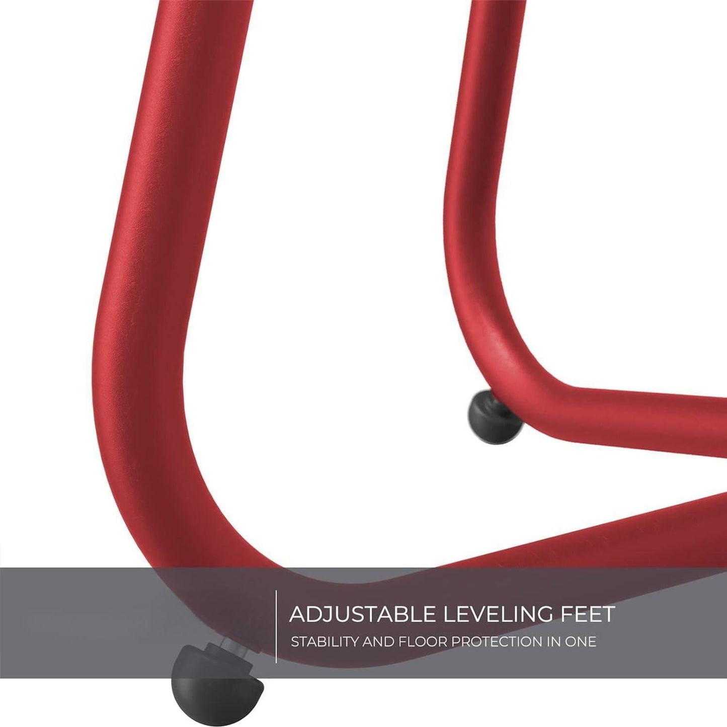 Round Rolling Coffee Table - Modern Cross Base Design, 4 Silent Casters, Multi-Functional Side Table for Home/Office - Red