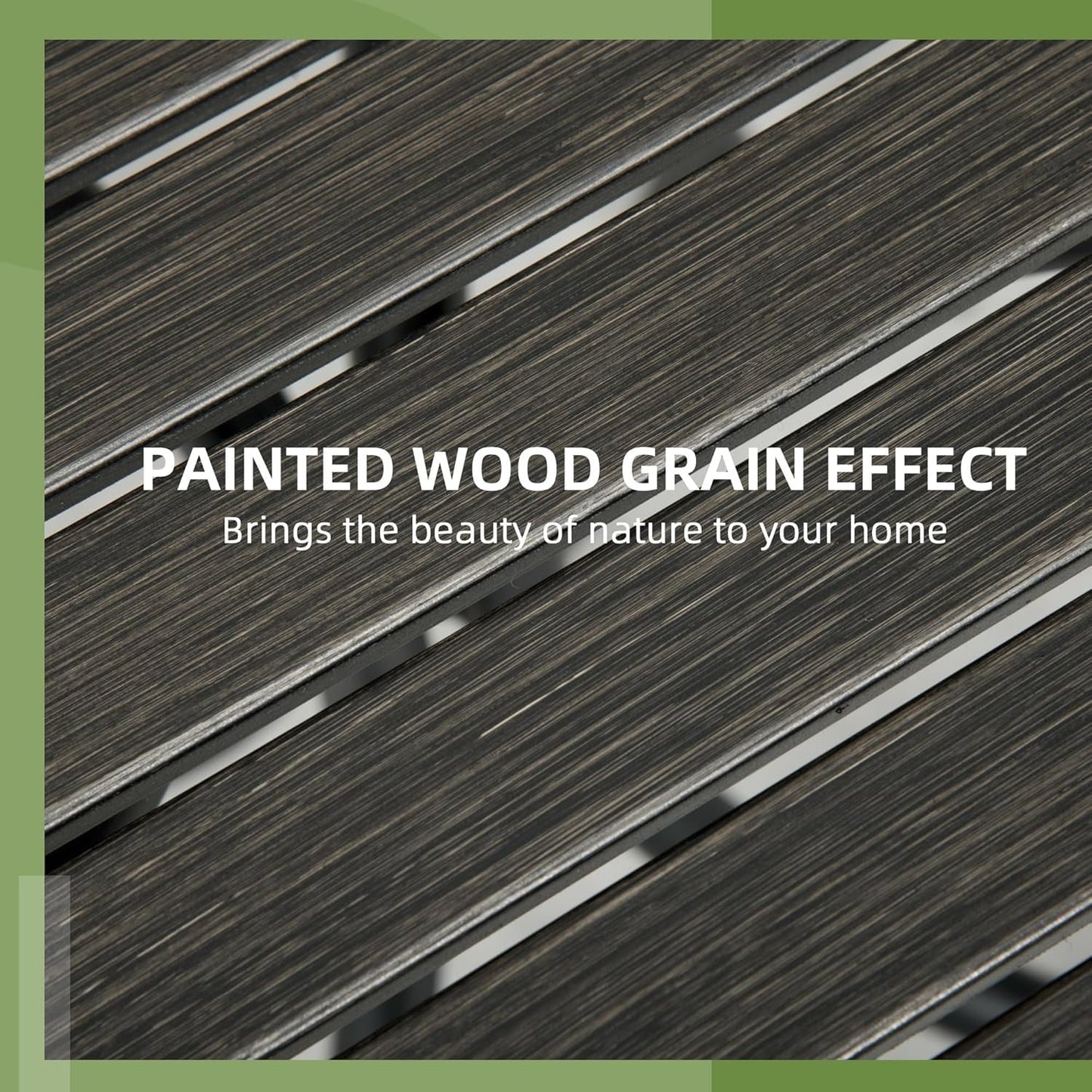 THTGCD Outdoor Side Table, 26" Round Patio Table with Steel Frame and Slat Tabletop for Garden, Backyard, Porch, Balcony, Distressed Gray